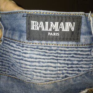 Balmain paris ripped biker jeans